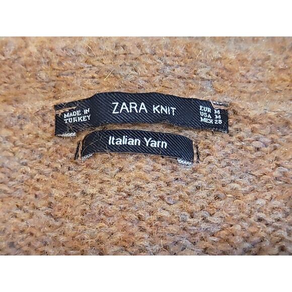 Zara Knit Italian Yarn Men's Cardigan Sweater Brown Size Medium - Picture 5 of 5